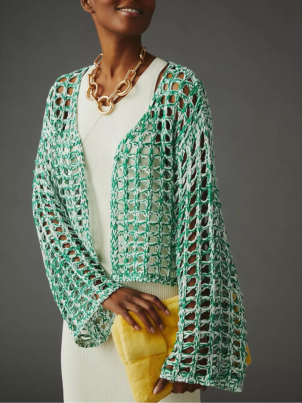 Maeve Anthropologie Green Crochet Sweater